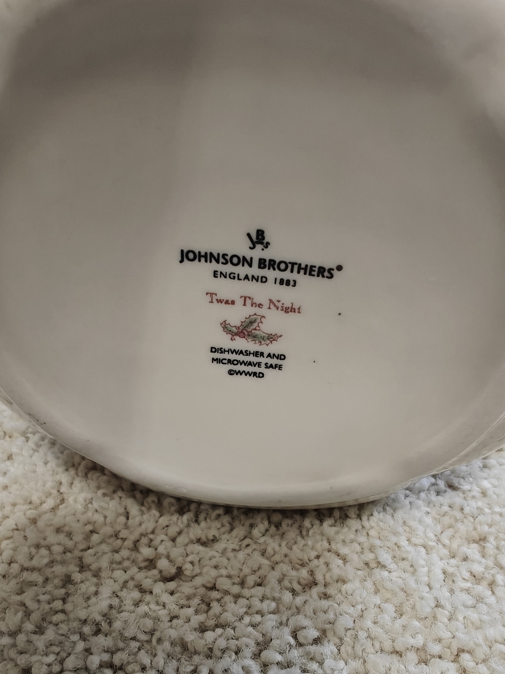 Johnson Brothers Red and White Holiday Ceramic Milk Jug - Picture 3 of 4